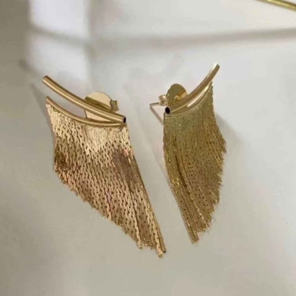 Asymmetrical Fringe Earrings